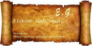 Eichler Gyöngyi névjegykártya